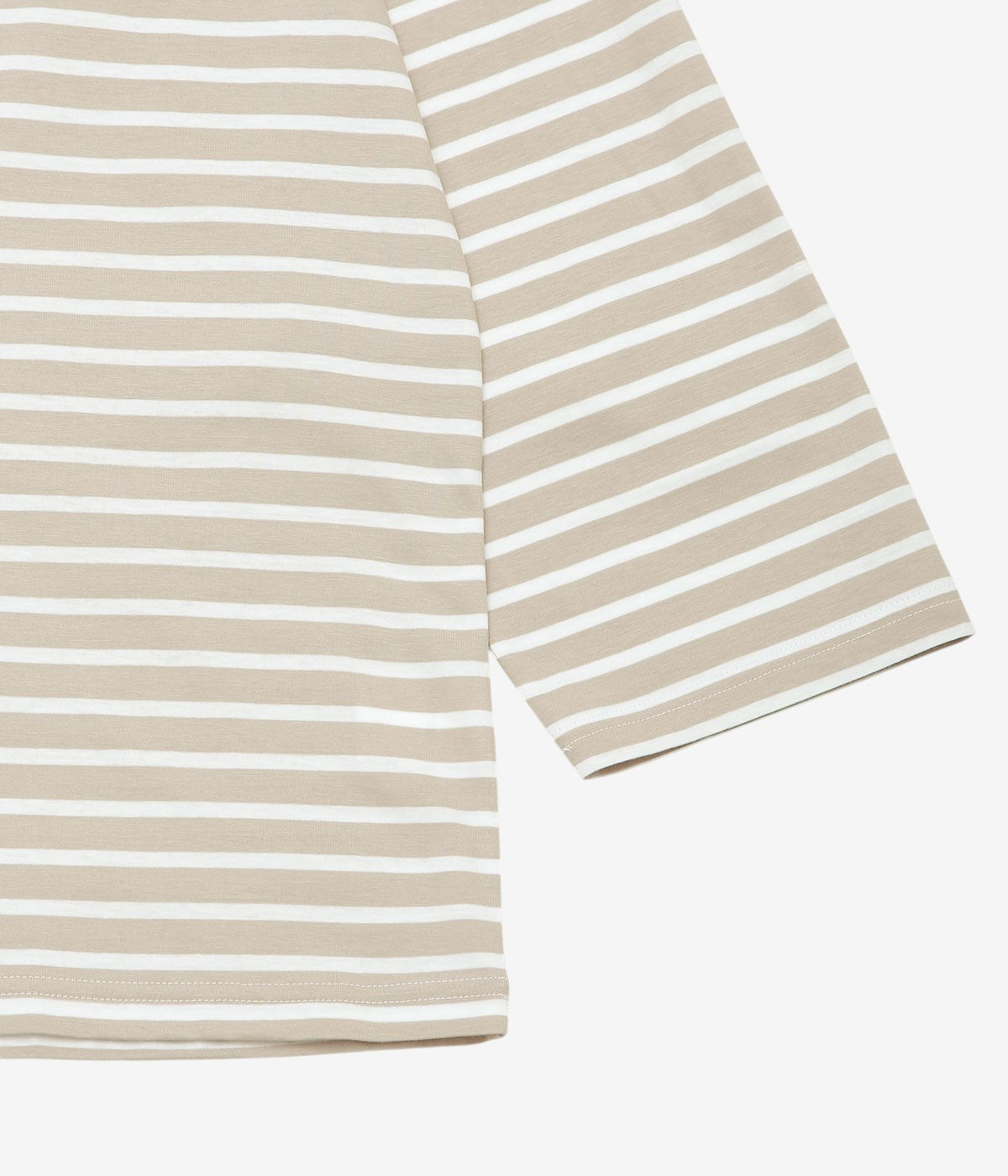 ANSNAM ''MARINE BORDER T-SHIRT｜WIDE STRIPE'' (SAND BEIGE×WHITE)