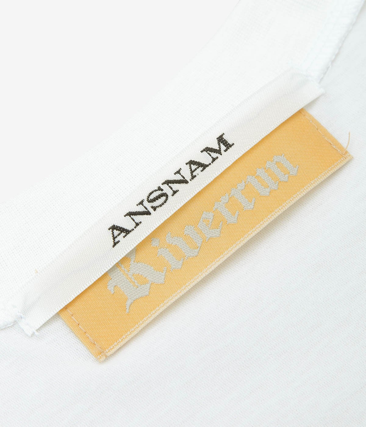 ANSNAM ''MARINE BORDER T-SHIRT｜WIDE STRIPE'' (SAND BEIGE×WHITE)