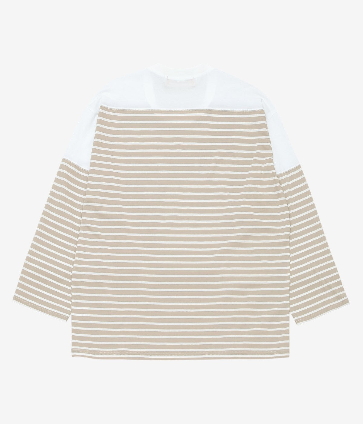 ANSNAM ''MARINE BORDER T-SHIRT｜WIDE STRIPE'' (SAND BEIGE×WHITE)
