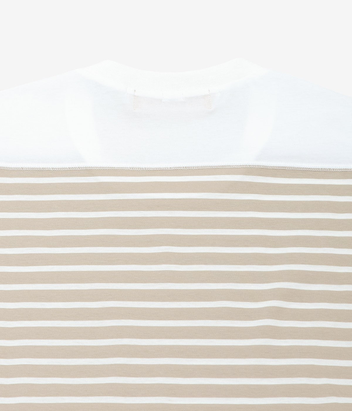 ANSNAM ''MARINE BORDER T-SHIRT｜WIDE STRIPE'' (SAND BEIGE×WHITE)