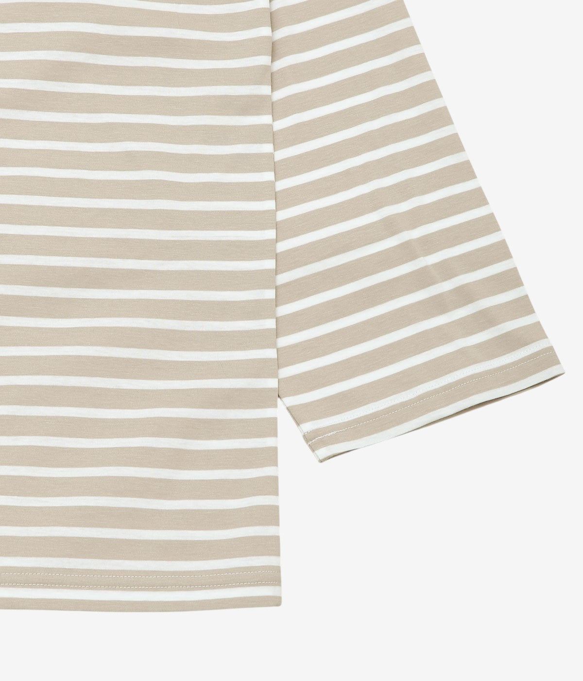 ANSNAM ''MARINE BORDER T-SHIRT｜WIDE STRIPE'' (SAND BEIGE×WHITE)