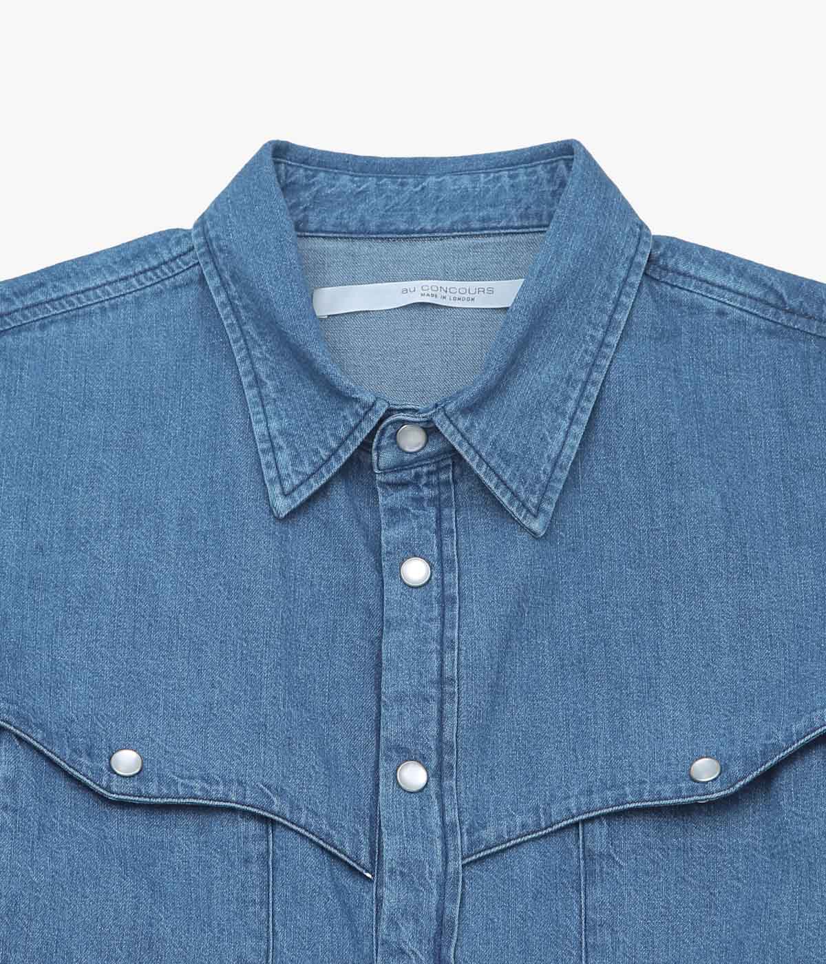AU CONCOURS ''JACKY WESTERN SHIRT'' (THRASHED INDIGO)