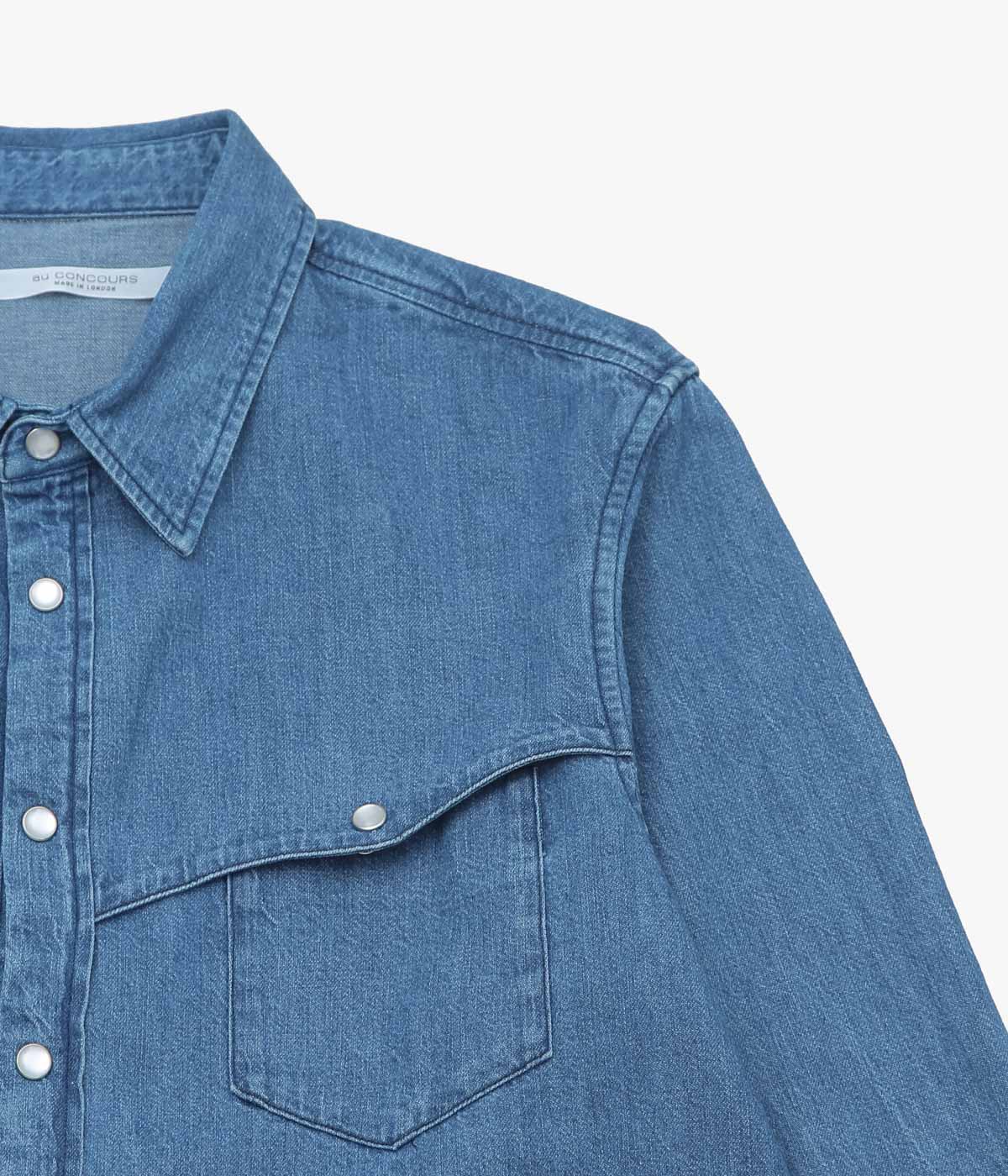 AU CONCOURS ''JACKY WESTERN SHIRT'' (THRASHED INDIGO)