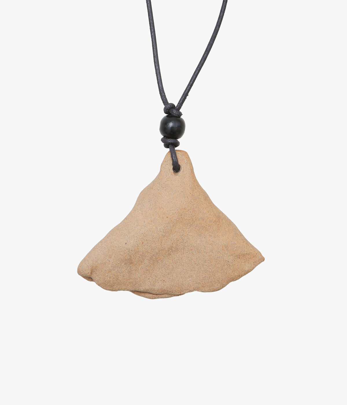 BAMBOU ROGER KWONG "CERAMIC AND LEATHER BELL NECKLACE" (BISCUIT)
