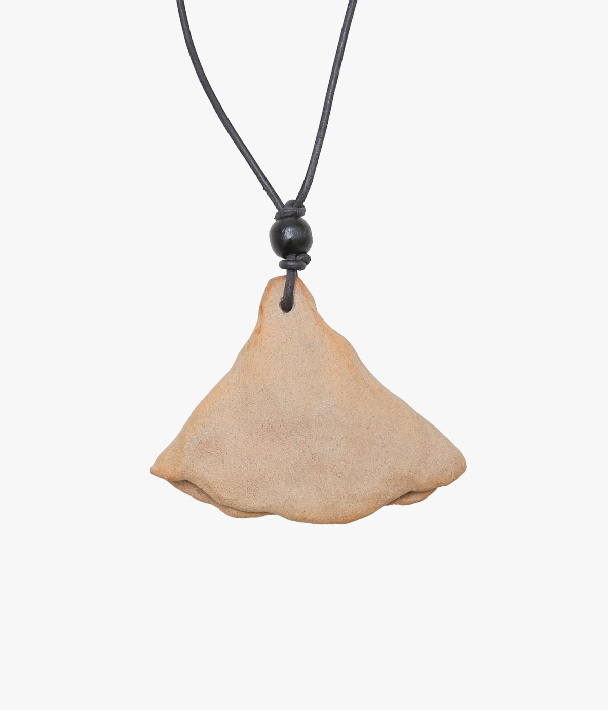 BAMBOU ROGER KWONG "CERAMIC AND LEATHER BELL NECKLACE" (BISCUIT)