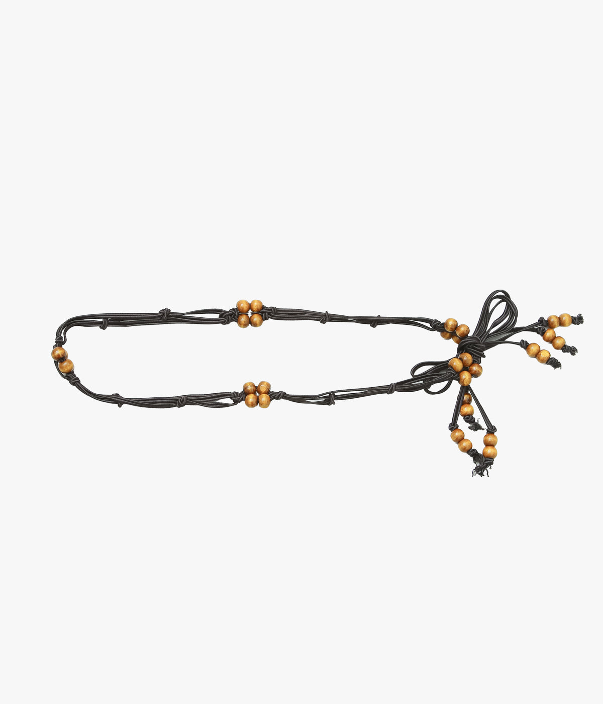 BAMBOU ROGER KWONG ''WOODEN PEARL BELT/WOOD AND POLYAMIDE'' (AMBER/BROWN)