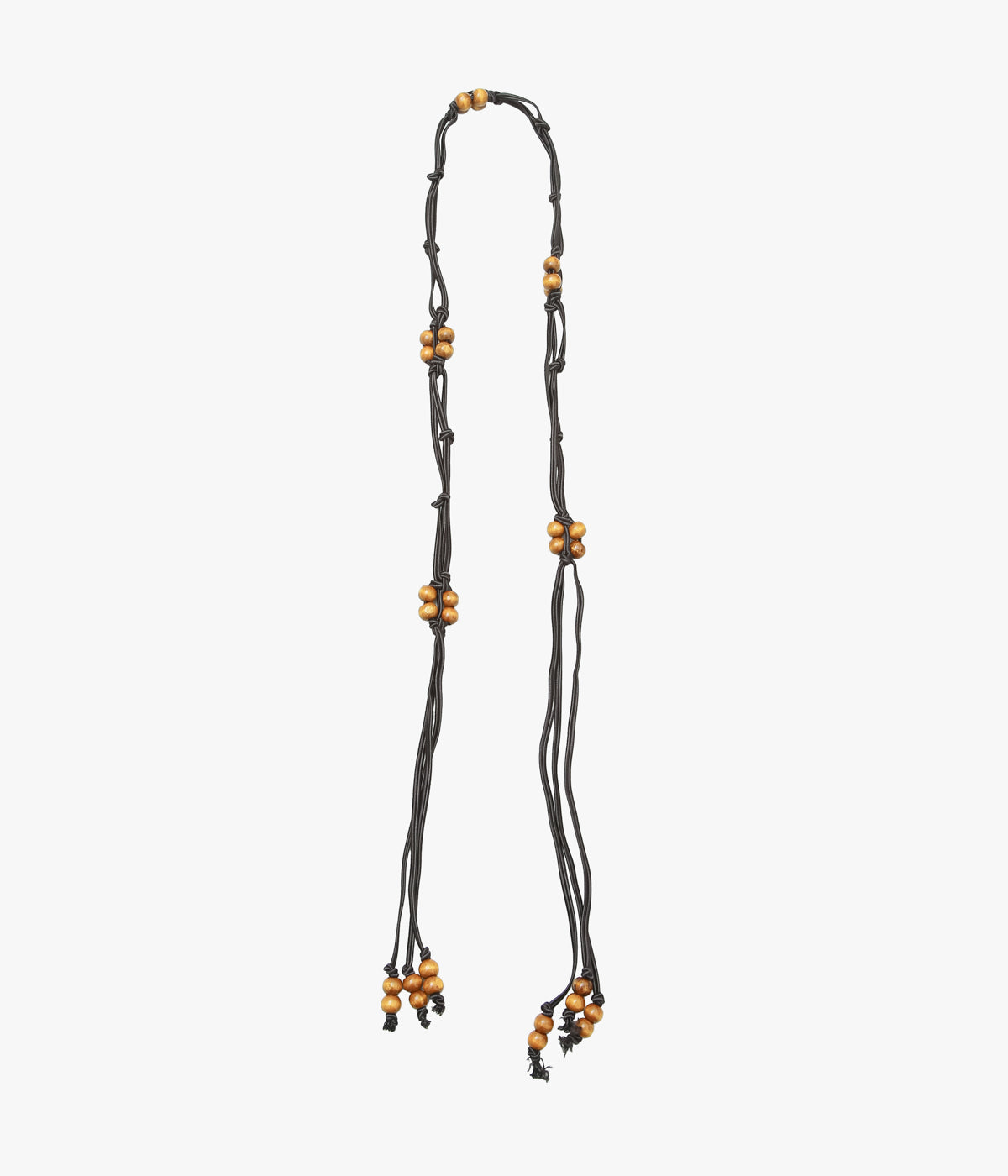 BAMBOU ROGER KWONG ''WOODEN PEARL BELT/WOOD AND POLYAMIDE'' (AMBER/BROWN)