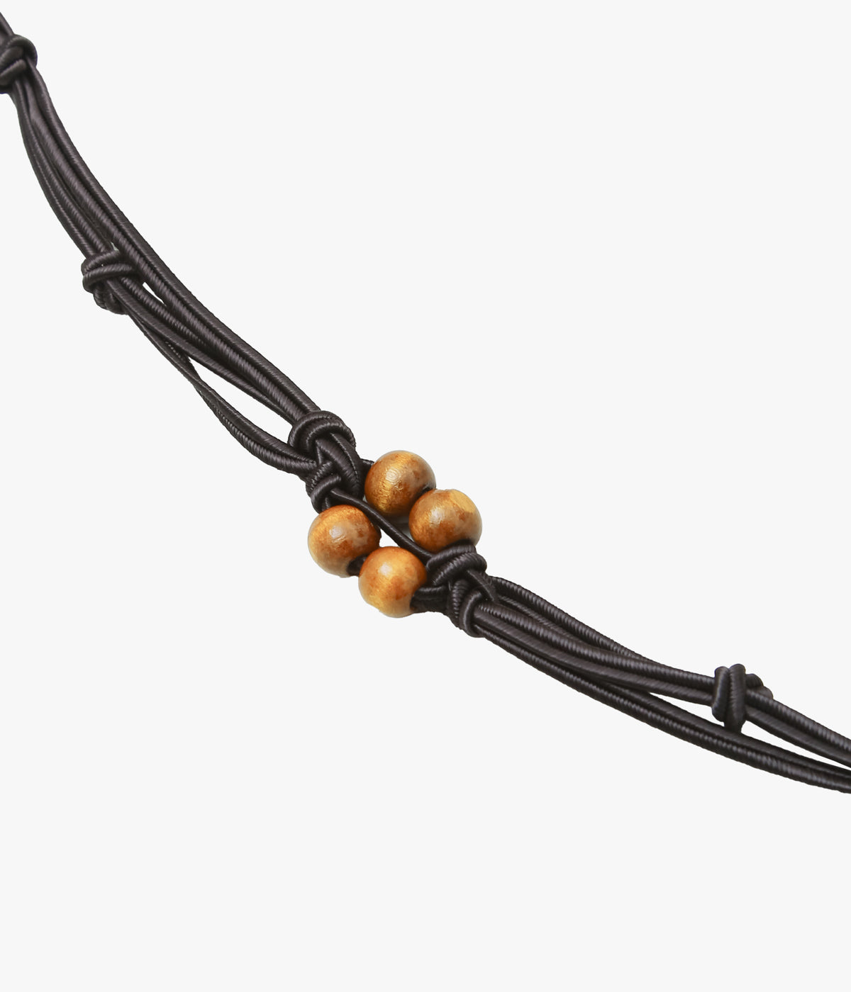 BAMBOU ROGER KWONG ''WOODEN PEARL BELT/WOOD AND POLYAMIDE'' (AMBER/BROWN)