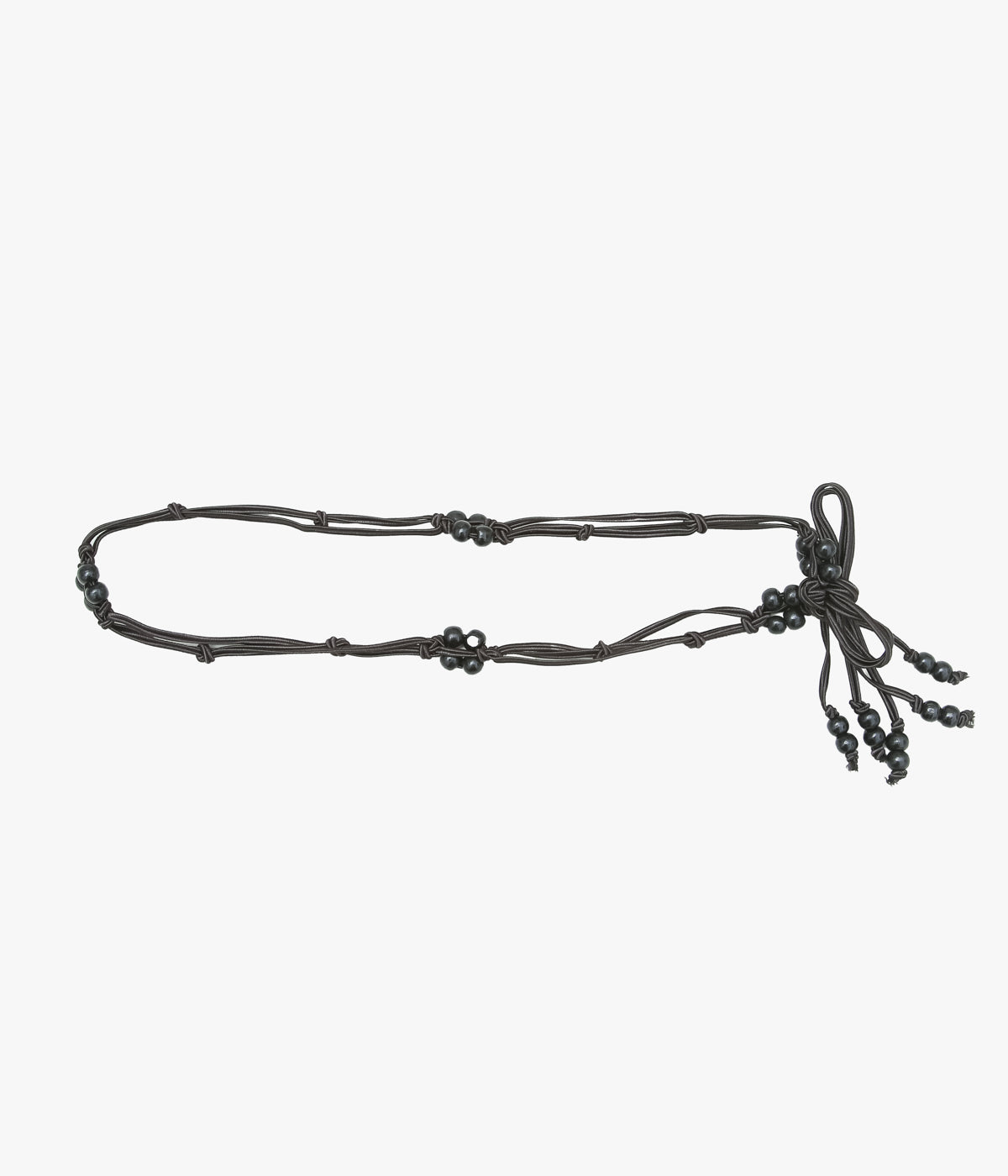 BAMBOU ROGER KWONG "WOODEN PEARL BELT/WOOD AND POLYAMIDE" (INK/BROWN)