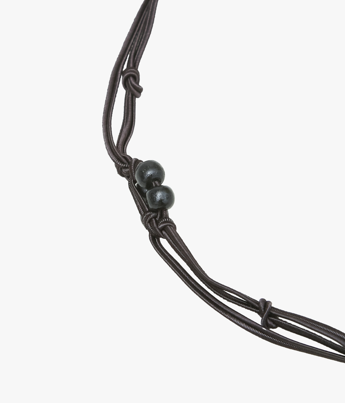 BAMBOU ROGER KWONG "WOODEN PEARL BELT/WOOD AND POLYAMIDE" (INK/BROWN)