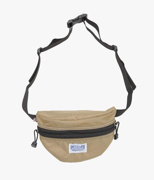 BATTLE LAKE ''WAIST POUCH DOUBLE ZIPPER(NYLON)'' (CAMEL)