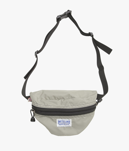 BATTLE LAKE ''WAIST POUCH DOUBLE ZIPPER(NYLON)'' (LT.GREY)