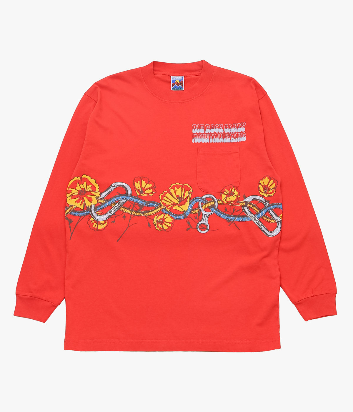 BIG ROCK CANDY MOUNTAINEERING ''VALLEY FLOOR LONG SLEEVE TEE'' (TOMATO)