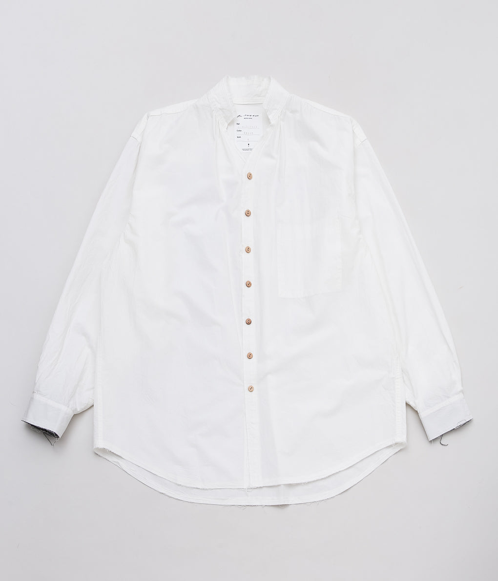 BLACKBIRD ''CUT OFF COLLAR SHIRT'' (WHITE)