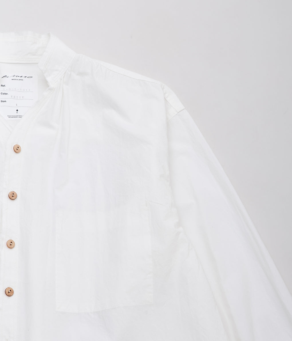 BLACKBIRD ''CUT OFF COLLAR SHIRT'' (WHITE)