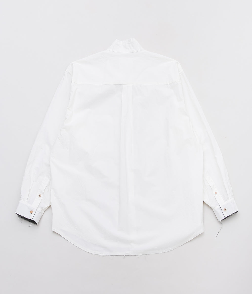 BLACKBIRD ''CUT OFF COLLAR SHIRT'' (WHITE)