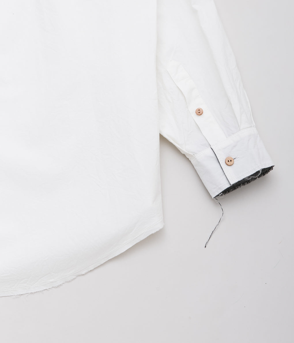 BLACKBIRD ''CUT OFF COLLAR SHIRT'' (WHITE)