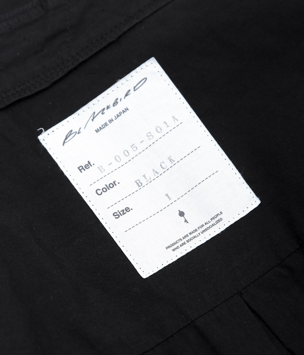 BLACKBIRD ''CUT OFF COLLAR SHIRT'' (BLACK)