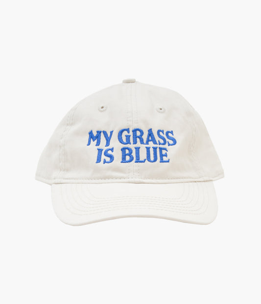 BLUESCENTRIC ''MY GRASS IS BLUE HAT'' (S WHITE)
