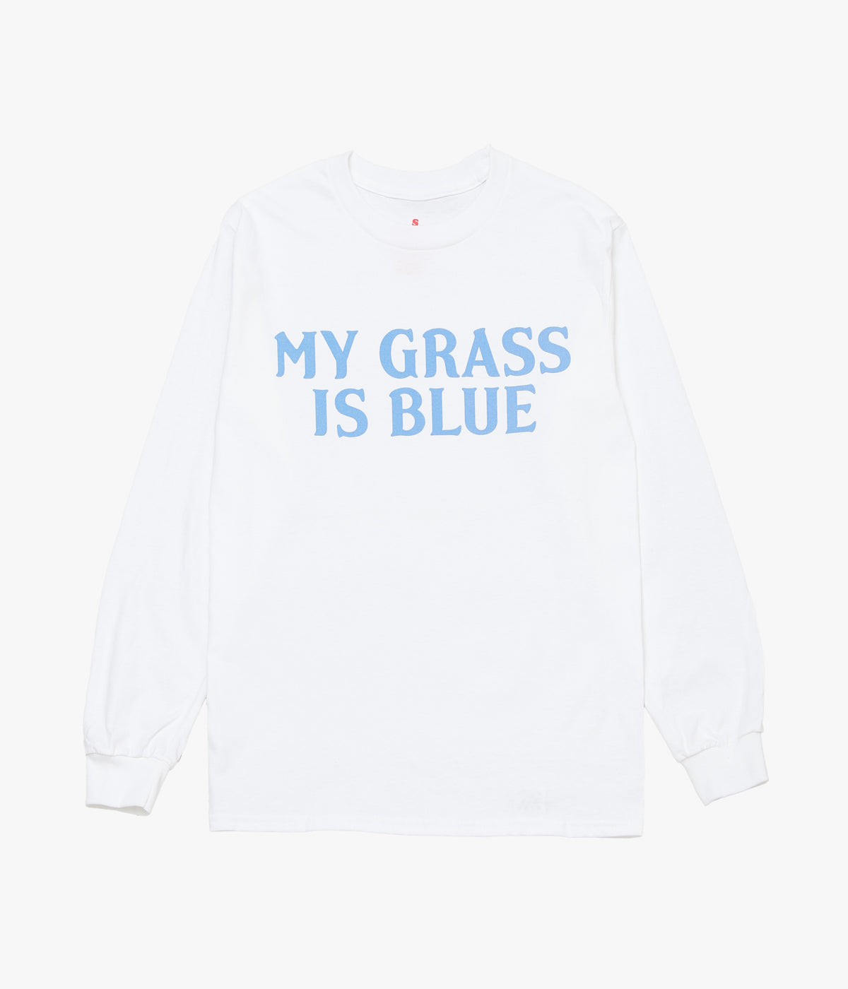BLUESCENTRIC ''MY GRASS IS BLUE L/S HEAVY'' (WHITE)