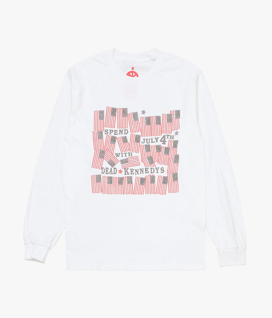 BLUESCENTRIC ''SPEND JULY 4TH WITH THE DEAD KENNEDYS L/S HEAVY'' (WHITE)