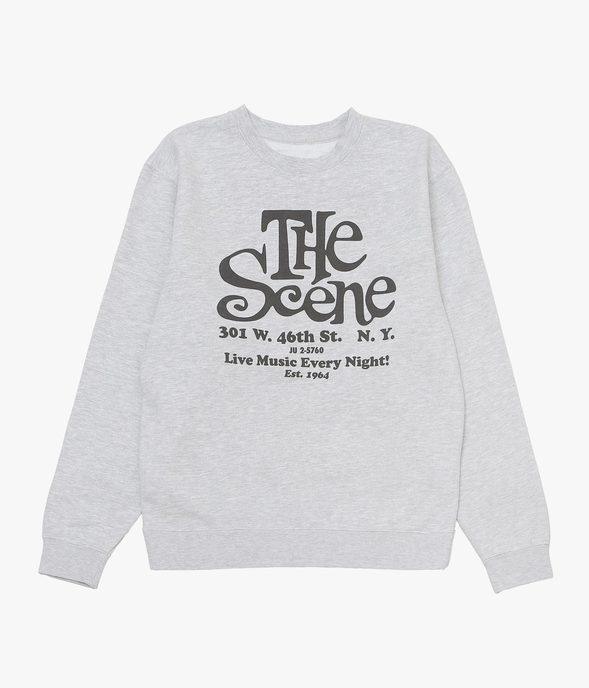 BLUESCENTRIC ''THE SCENE NIGHTCLUB NYC CREWNECK SWEAT'' (HEATHER GRAY)