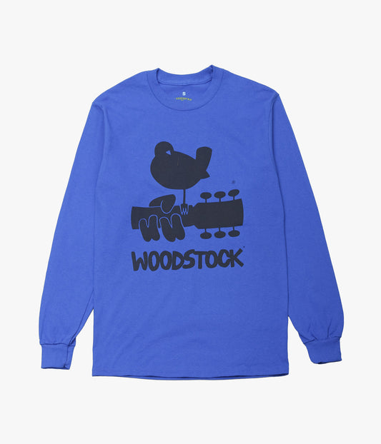 BLUESCENTRIC ''WOODSTOCK BLACK BIRD & GUITAR L/S HEAVY'' (ROYAL)