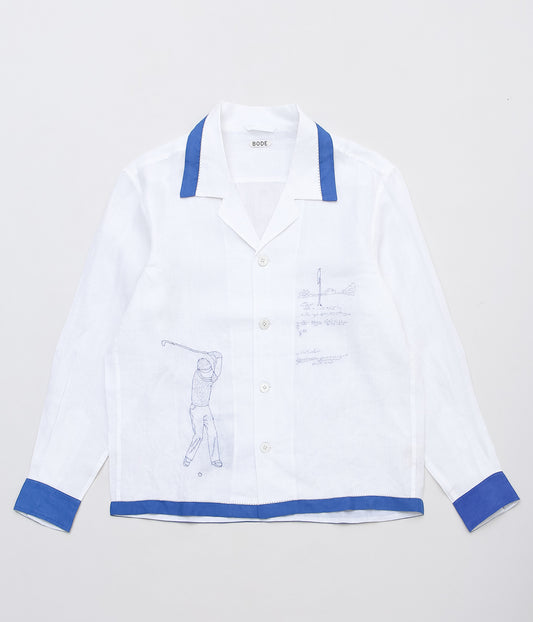 BODE ''CLUB CHAMPION LONG SLEEVE SHIRT'' (WHITE BLUE)