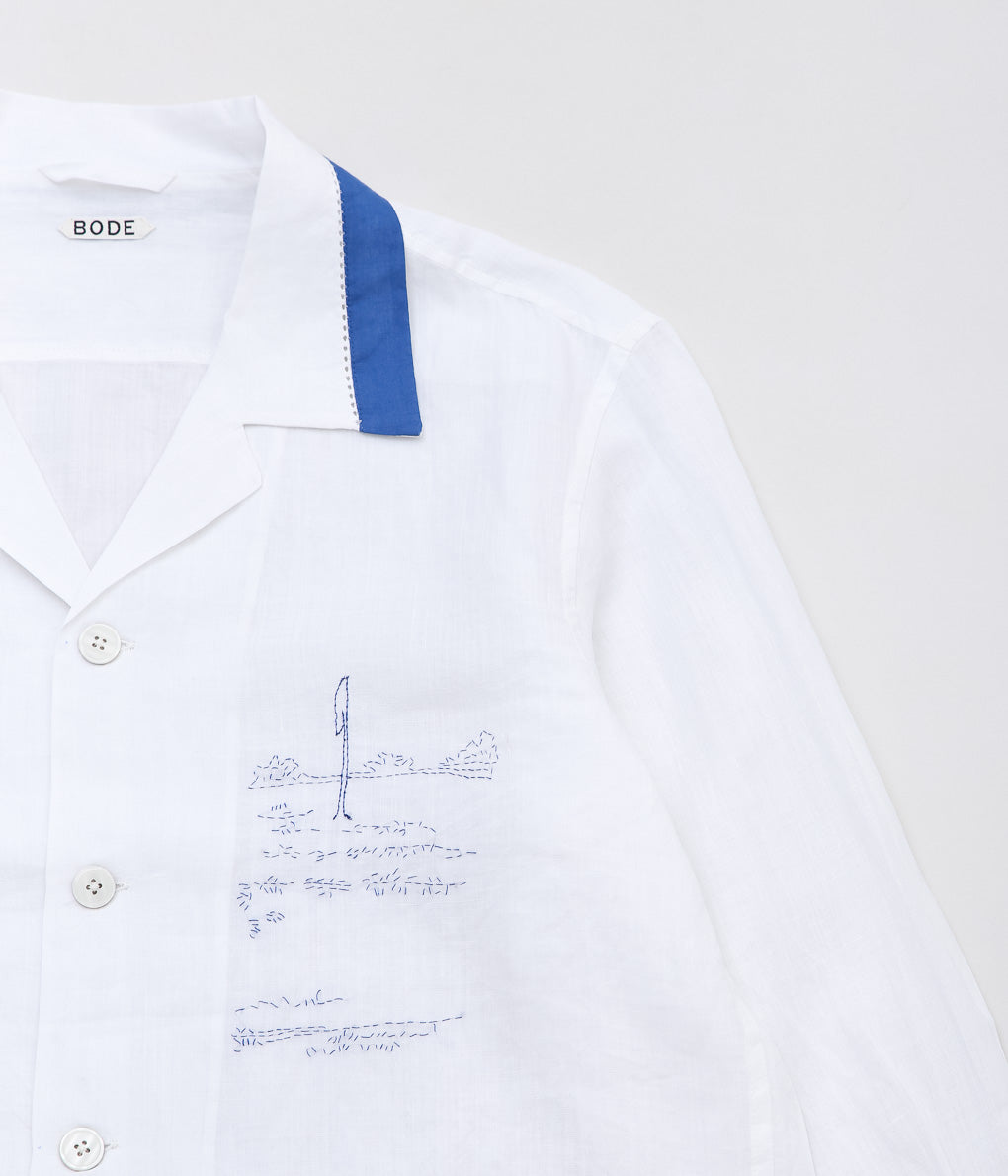 BODE ''CLUB CHAMPION LONG SLEEVE SHIRT'' (WHITE BLUE)