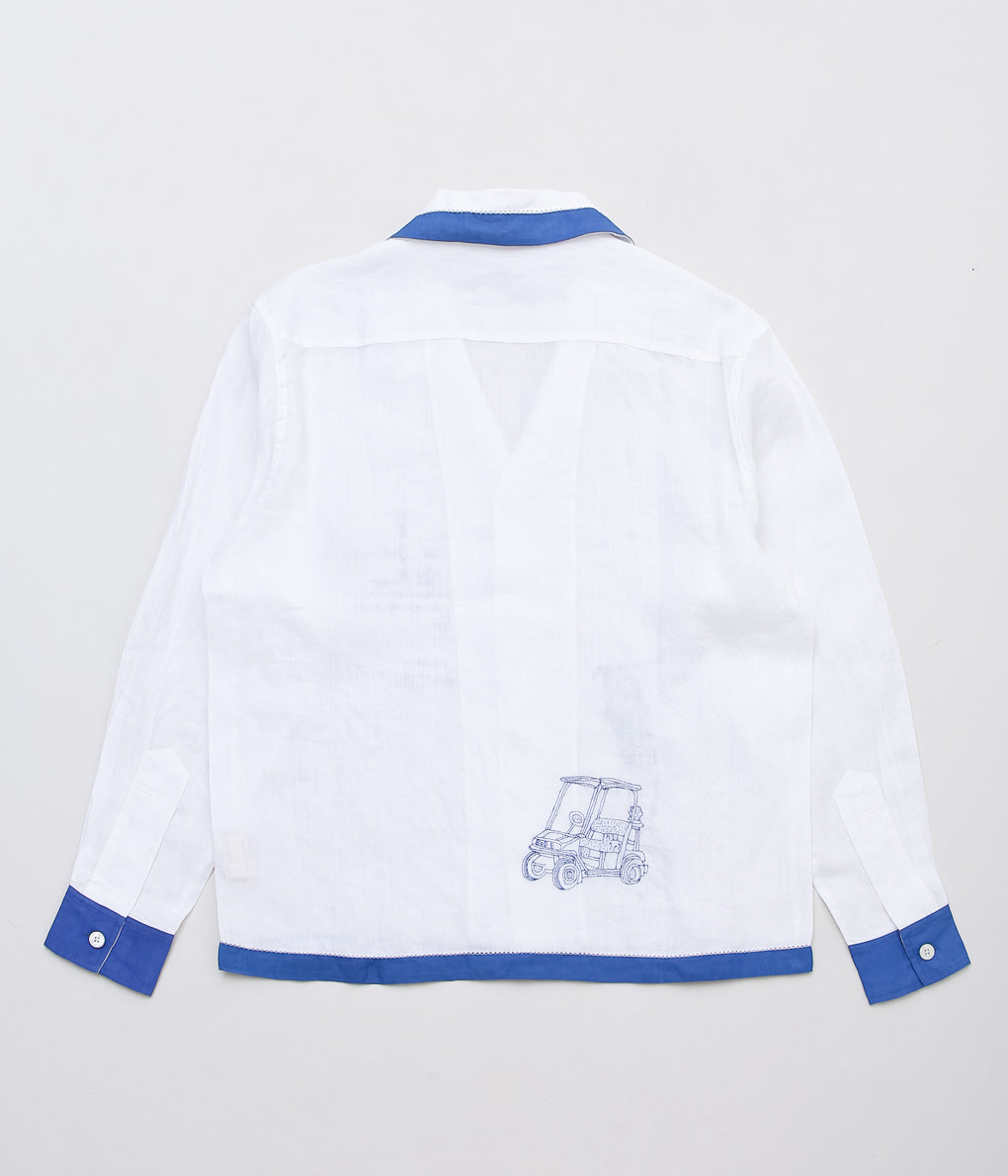 BODE ''CLUB CHAMPION LONG SLEEVE SHIRT'' (WHITE BLUE)