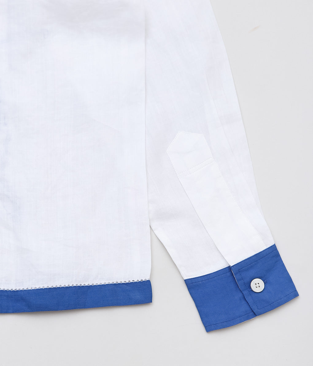 BODE ''CLUB CHAMPION LONG SLEEVE SHIRT'' (WHITE BLUE)