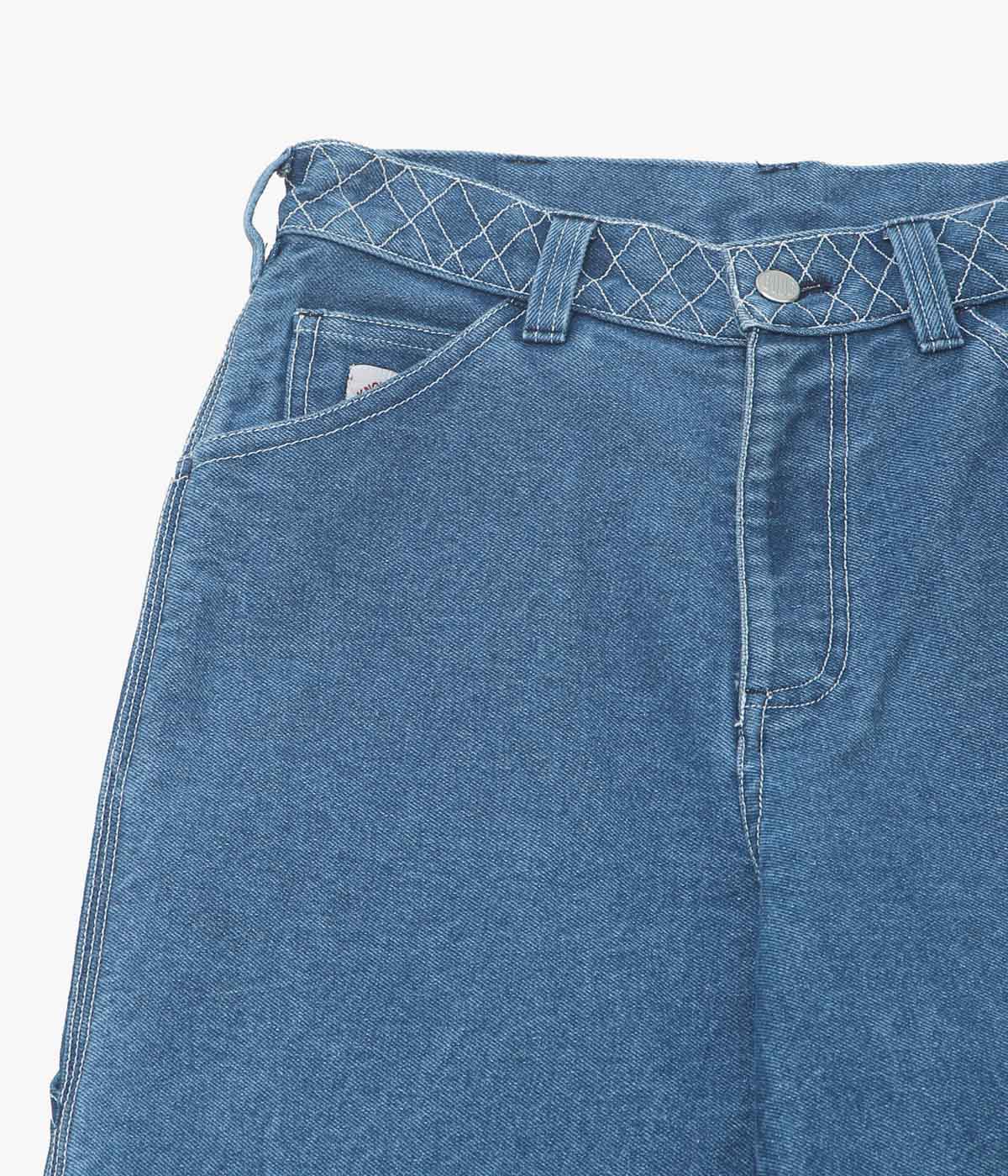 BODE "DENIM EMBROIDERED KNOLLY BROOK TROUSERS" (INDIGO)