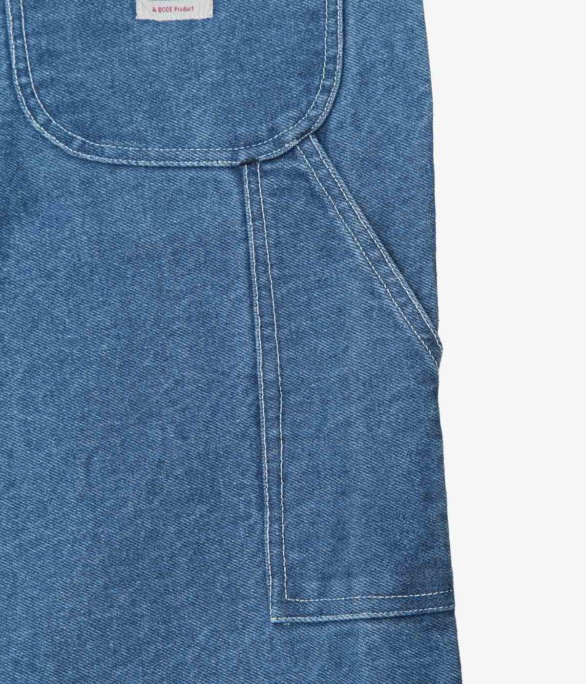 BODE "DENIM EMBROIDERED KNOLLY BROOK TROUSERS" (INDIGO)