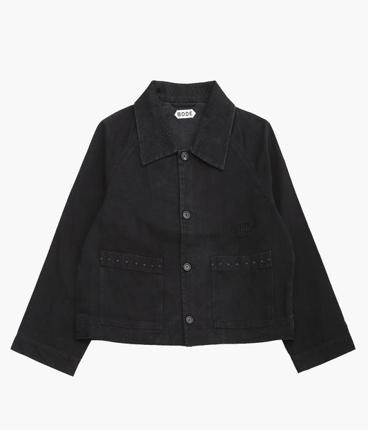 BODE ''EMBROIDERED DENIM JACKET'' (BLACK)