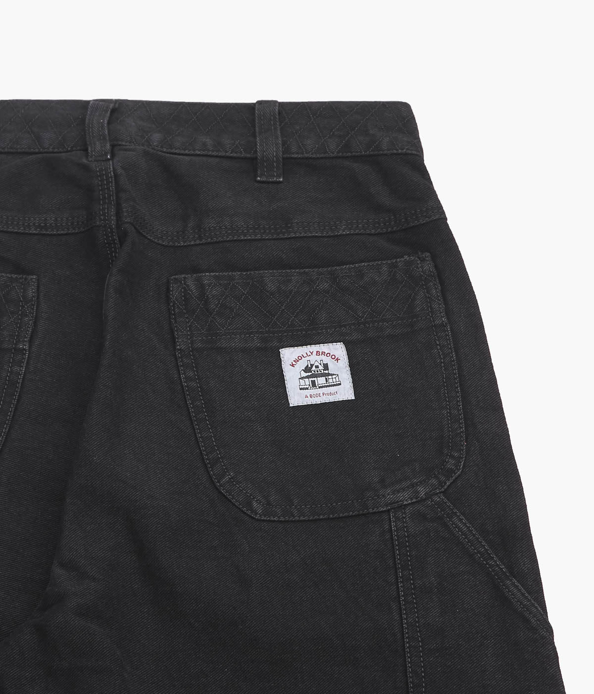 BODE ''EMBROIDERED DENIM KNOLLY BROOK TROUSERS'' (BLACK) – THE