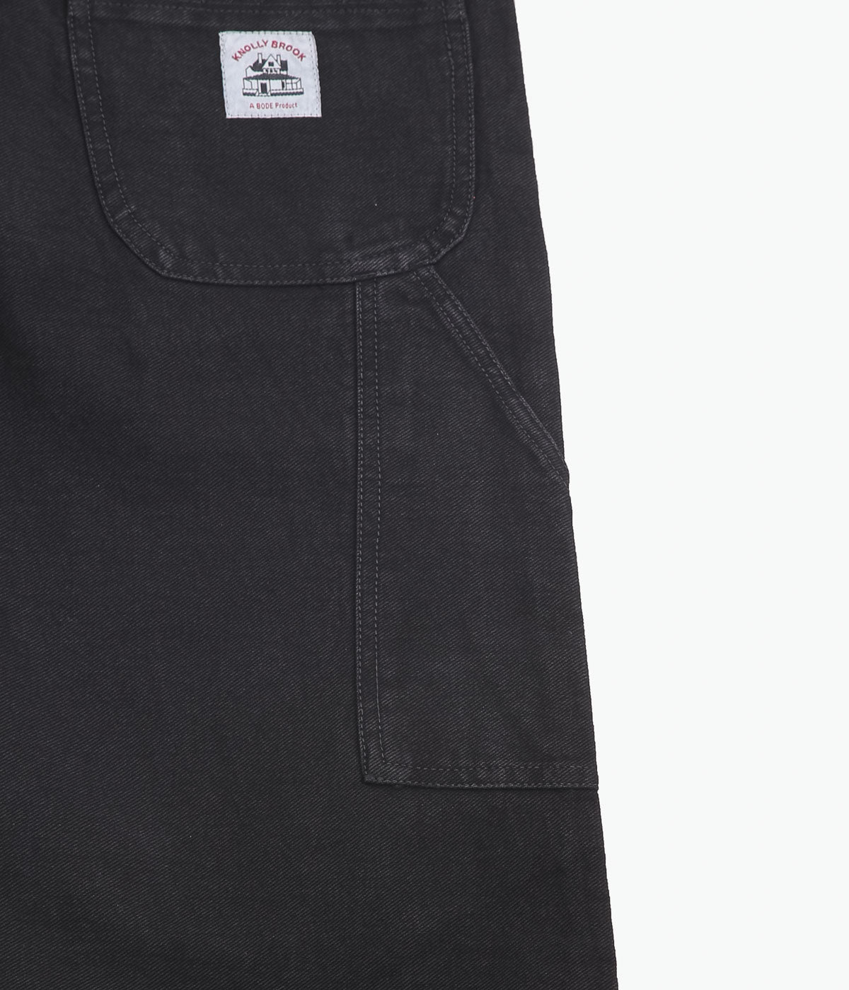 BODE ''EMBROIDERED DENIM KNOLLY BROOK TROUSERS'' (BLACK) – THE
