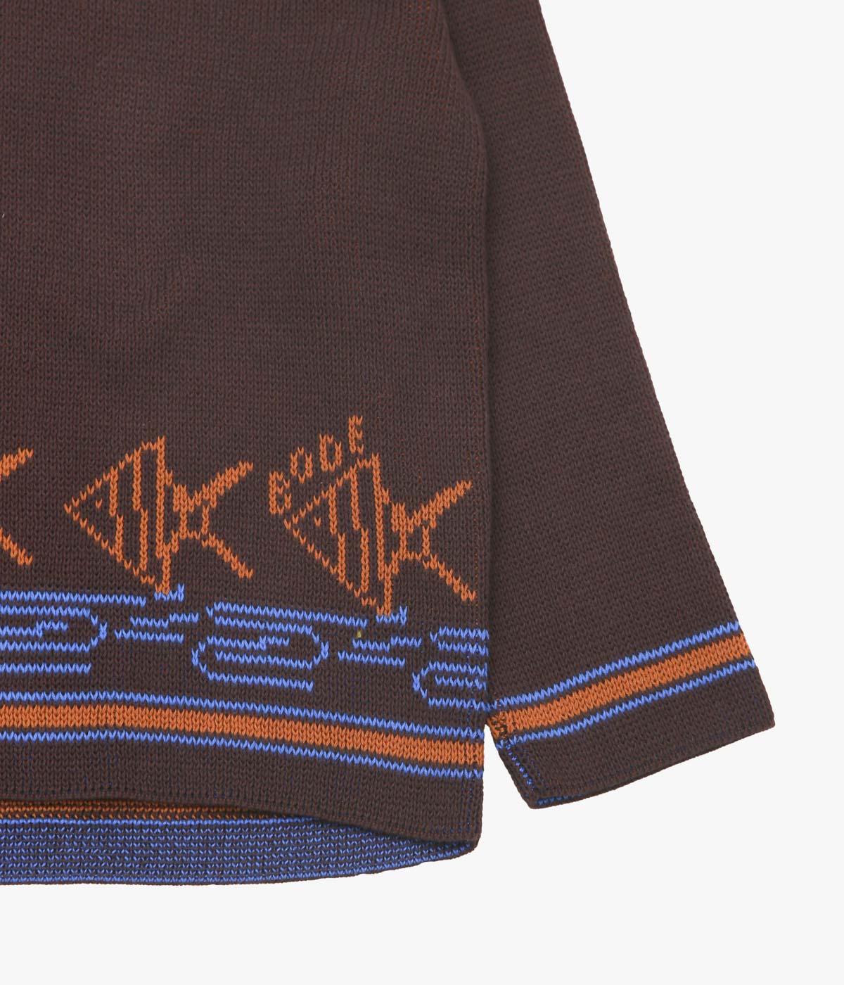 BODE "FISH SCHOOL SWEATER" (BROWN MULTI)
