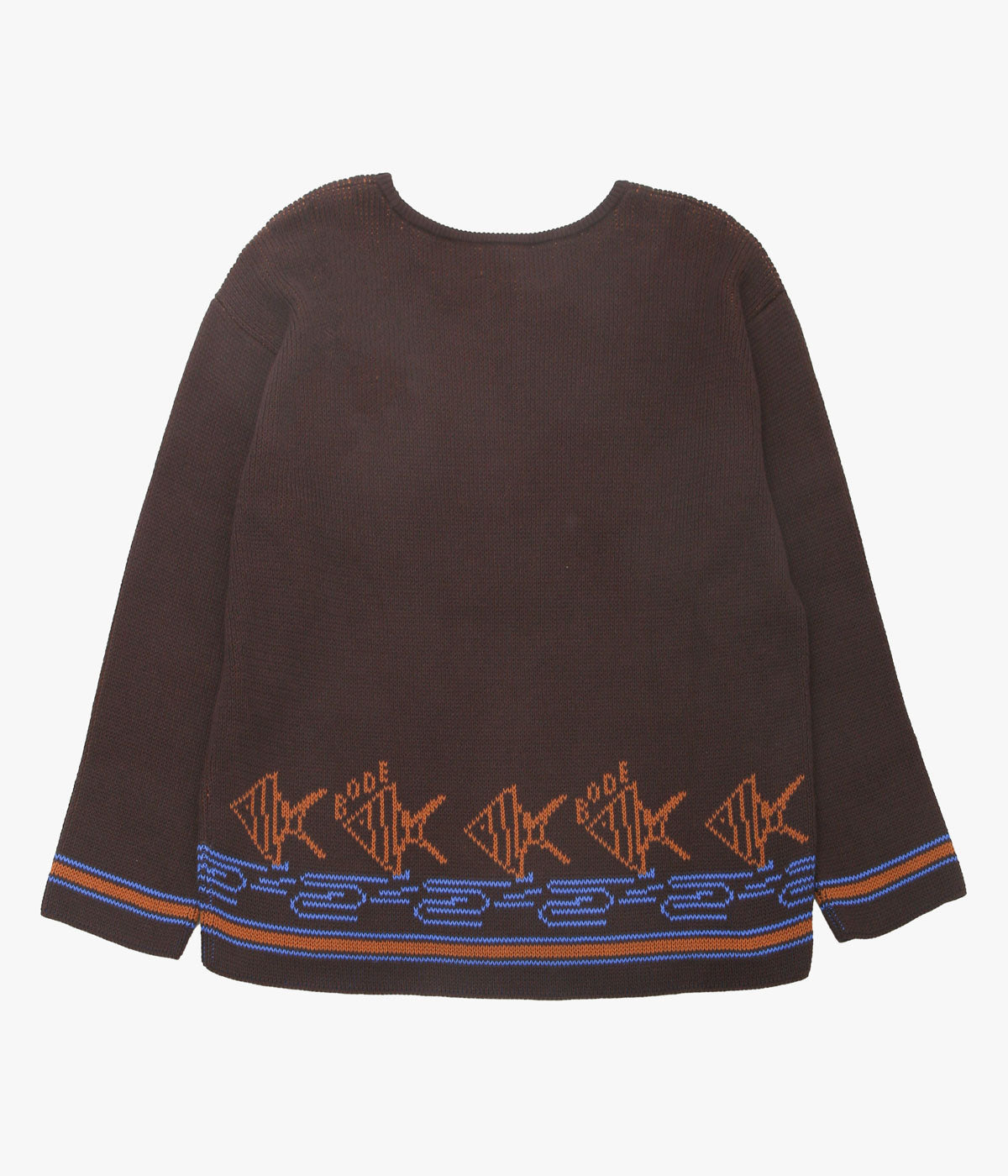 BODE "FISH SCHOOL SWEATER" (BROWN MULTI)