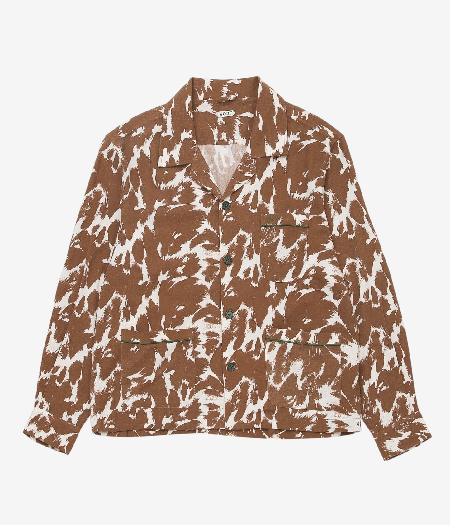 BODE "FLANNEL COW PRINT LONG SLEEVE SHIRT" (BROWN CREAM)