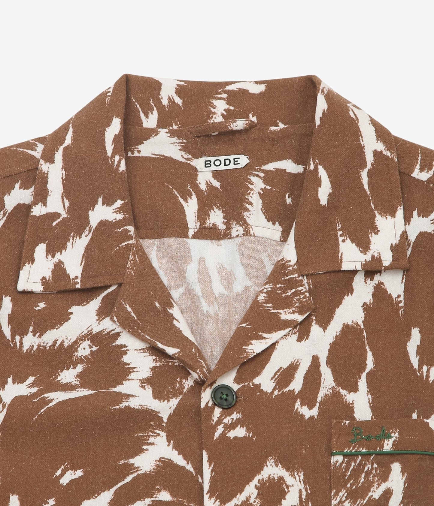 BODE "FLANNEL COW PRINT LONG SLEEVE SHIRT" (BROWN CREAM)