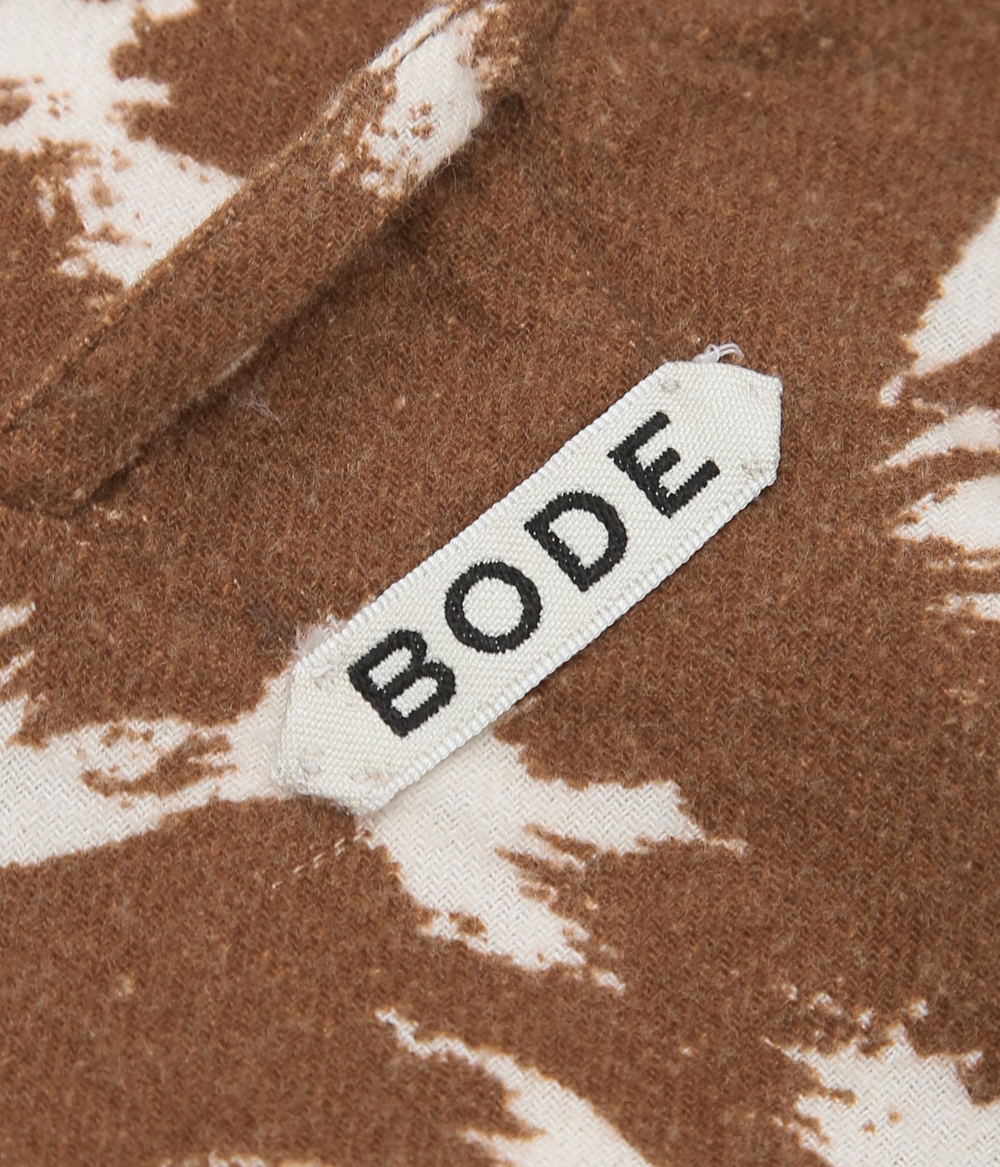BODE "FLANNEL COW PRINT LONG SLEEVE SHIRT" (BROWN CREAM)