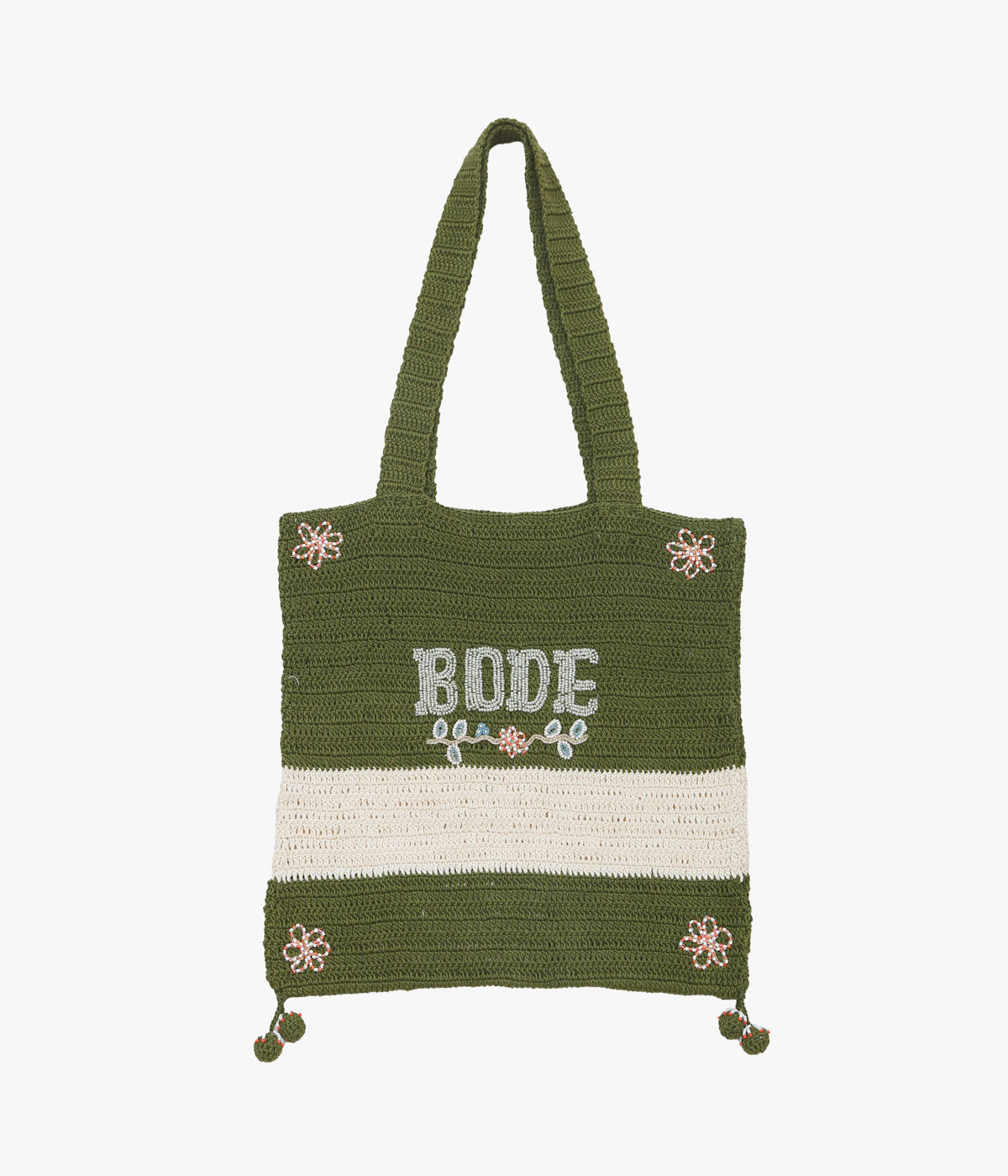 BODE ''MARSH CROCHET TOTE'' (GREEN CREAM)