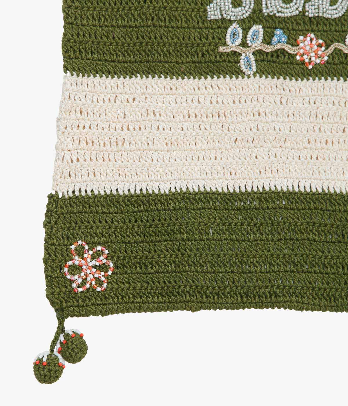 BODE ''MARSH CROCHET TOTE'' (GREEN CREAM)