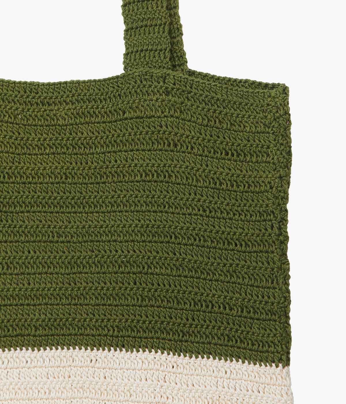 BODE ''MARSH CROCHET TOTE'' (GREEN CREAM)