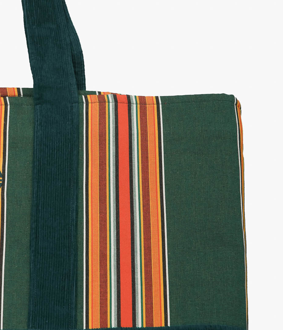 BODE ''PARAKEET STRIPE TOTE'' (GREEN MULTI) – THE STORE BY MAIDENS