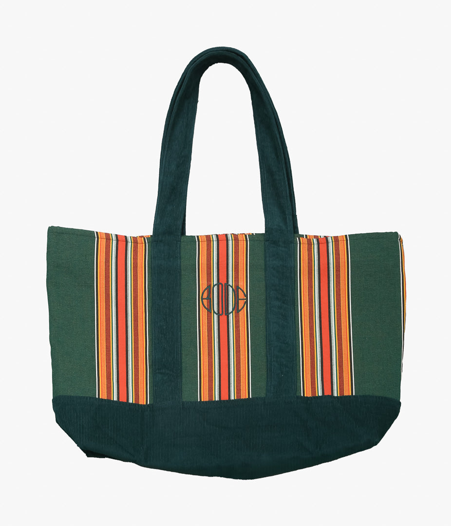 BODE ''PARAKEET STRIPE TOTE'' (GREEN MULTI) – THE STORE BY MAIDENS