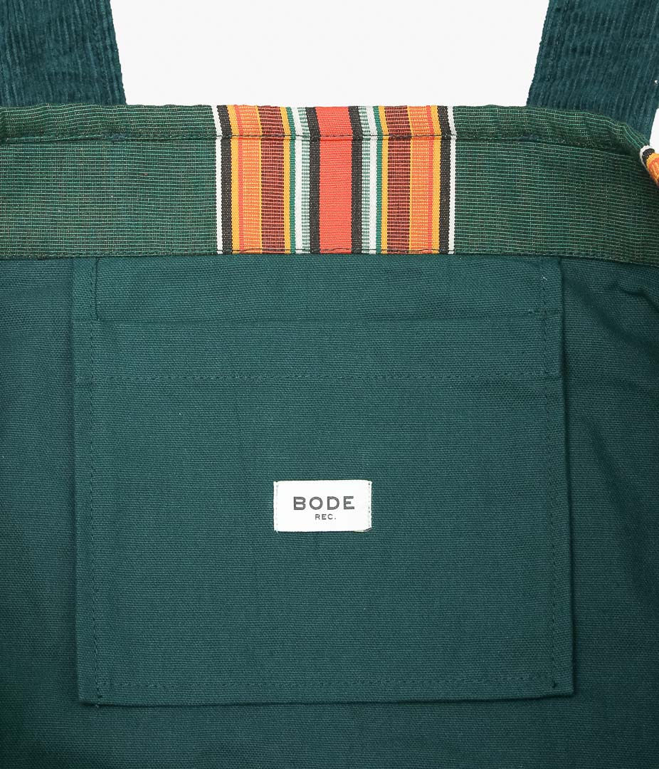BODE ''PARAKEET STRIPE TOTE'' (GREEN MULTI) – THE STORE BY MAIDENS
