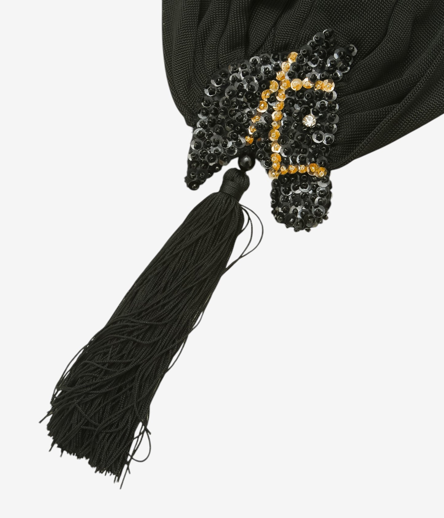 BODE "SEQUIN PONY SCARF" (BLACK)