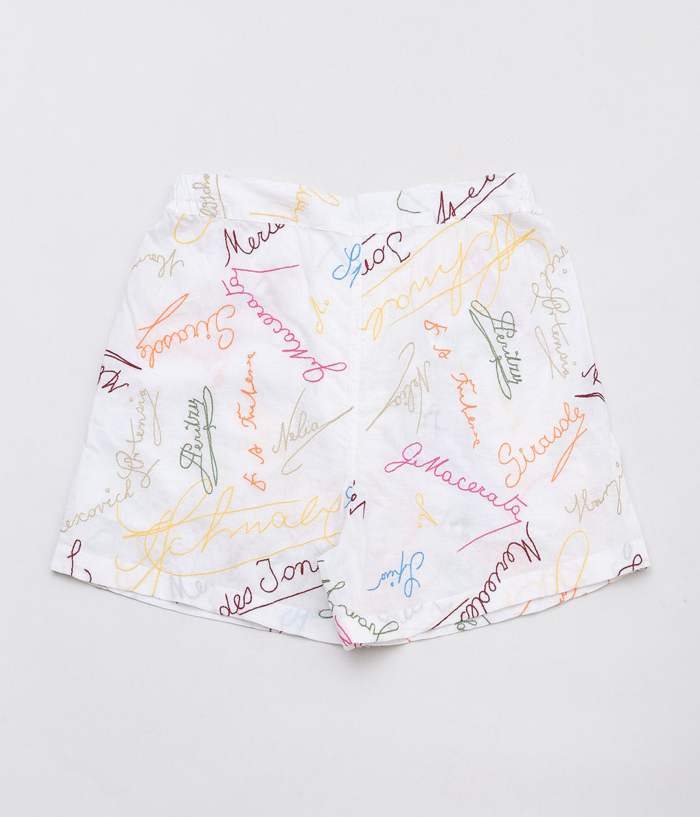 BODE ''SIGNATURE SCRAWL BOXERS'' (WHITE MULTI)