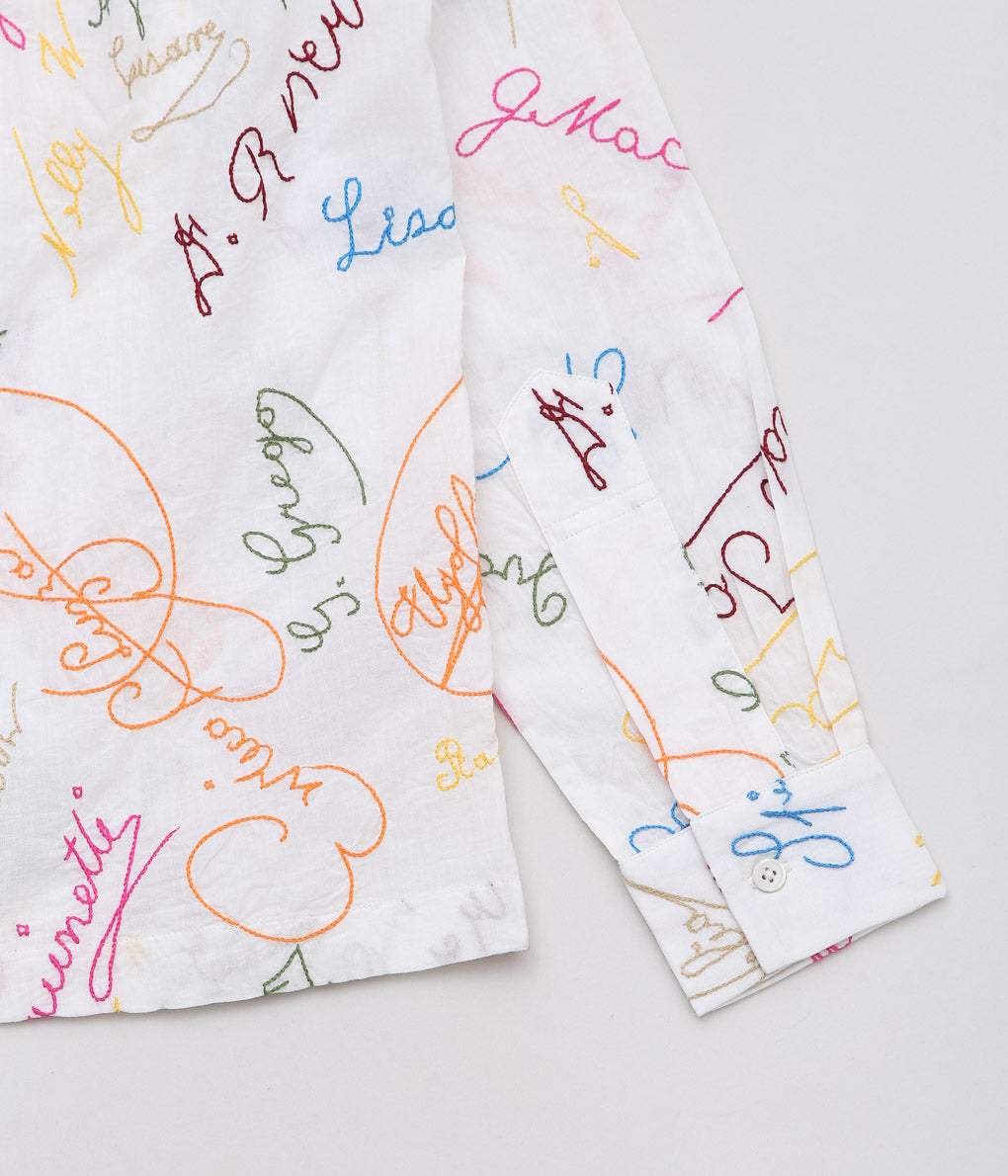 BODE ''SIGNATURE SCRAWL SHIRT'' (WHITE MULTI) – THE STORE BY